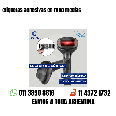 etiquetas adhesivas en rollo medias