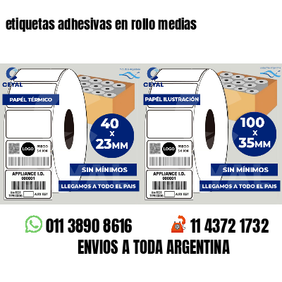 etiquetas adhesivas en rollo medias