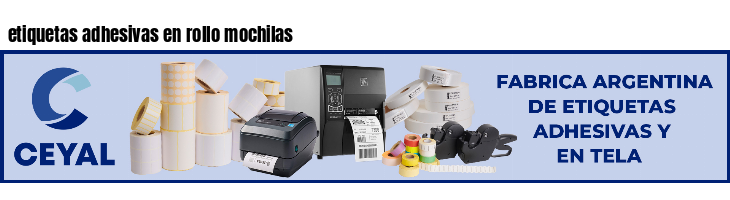etiquetas adhesivas en rollo mochilas