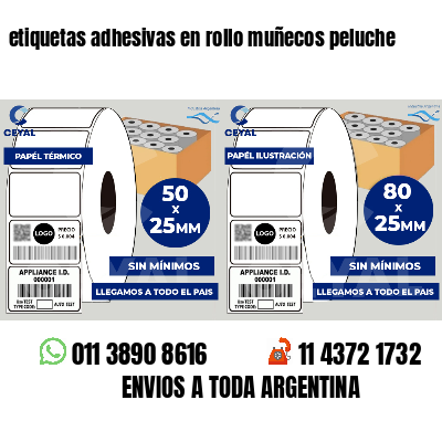 etiquetas adhesivas en rollo muñecos peluche