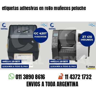 etiquetas adhesivas en rollo muñecos peluche