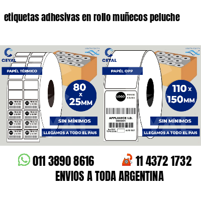 etiquetas adhesivas en rollo muñecos peluche