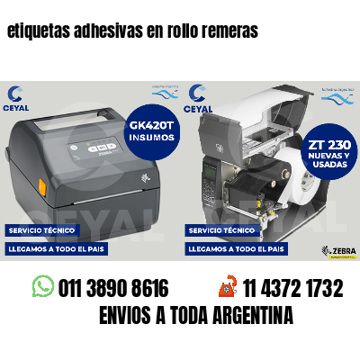 etiquetas adhesivas en rollo remeras