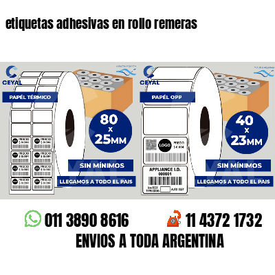 etiquetas adhesivas en rollo remeras