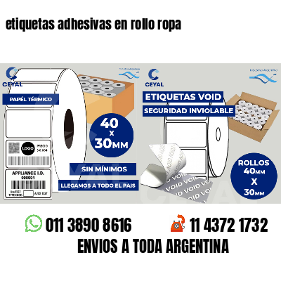 etiquetas adhesivas en rollo ropa