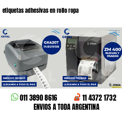 etiquetas adhesivas en rollo ropa