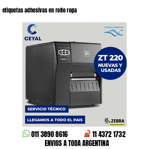 etiquetas adhesivas en rollo ropa