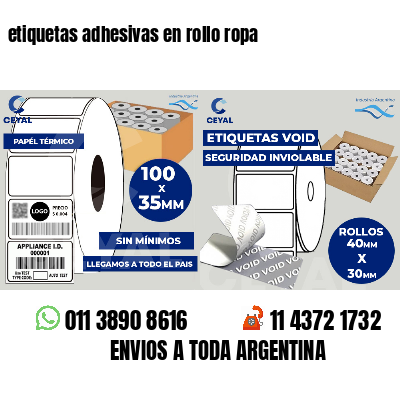 etiquetas adhesivas en rollo ropa