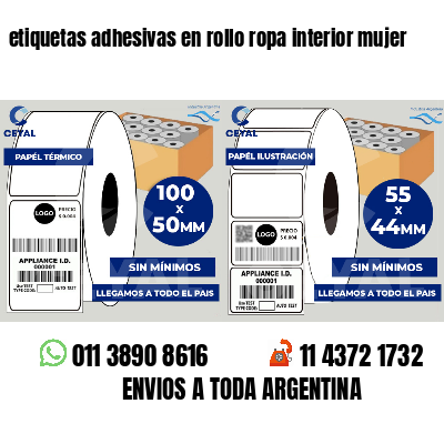 etiquetas adhesivas en rollo ropa interior mujer