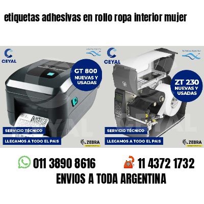 etiquetas adhesivas en rollo ropa interior mujer