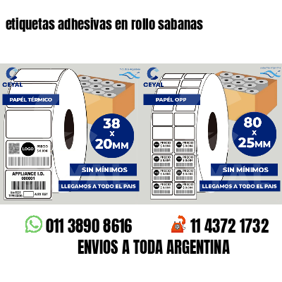 etiquetas adhesivas en rollo sabanas