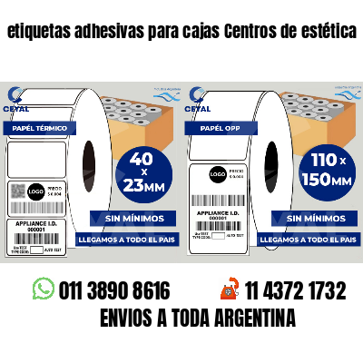 etiquetas adhesivas para cajas Centros de estética