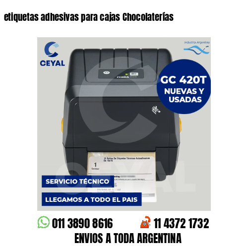 etiquetas adhesivas para cajas Chocolaterías