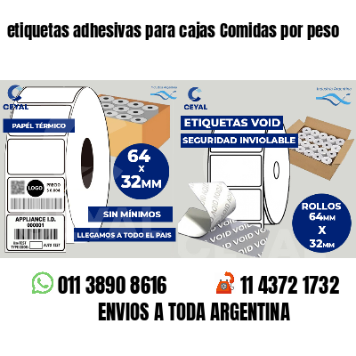 etiquetas adhesivas para cajas Comidas por peso