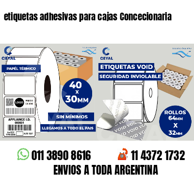 etiquetas adhesivas para cajas Concecionaria