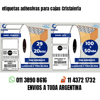 etiquetas adhesivas para cajas Cristalería
