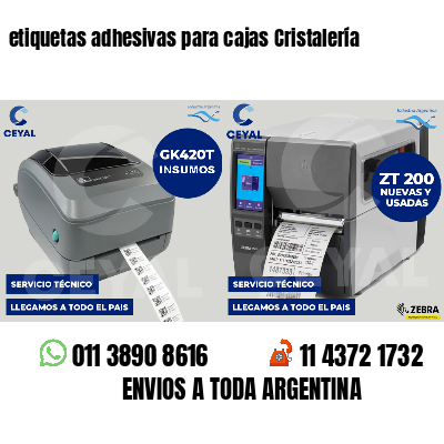 etiquetas adhesivas para cajas Cristalería