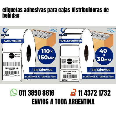 etiquetas adhesivas para cajas Distribuidoras de bebidas