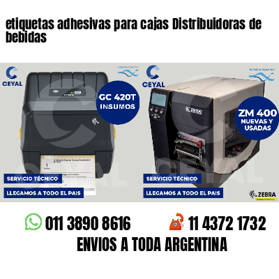 etiquetas adhesivas para cajas Distribuidoras de bebidas