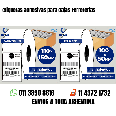 etiquetas adhesivas para cajas Ferreterías