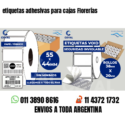 etiquetas adhesivas para cajas Florerías
