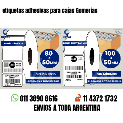etiquetas adhesivas para cajas Gomerías