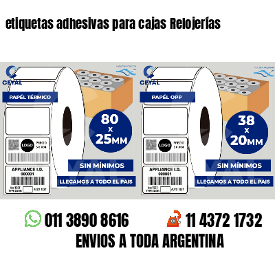 etiquetas adhesivas para cajas Relojerías