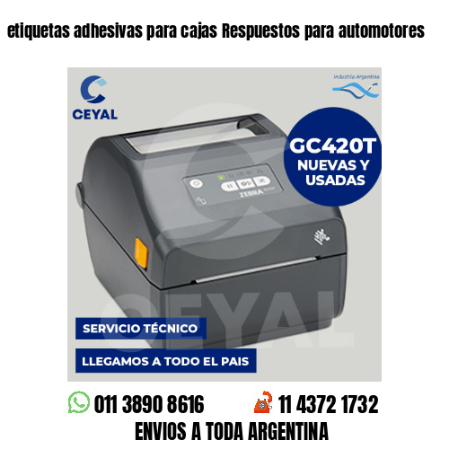 etiquetas adhesivas para cajas Respuestos para automotores
