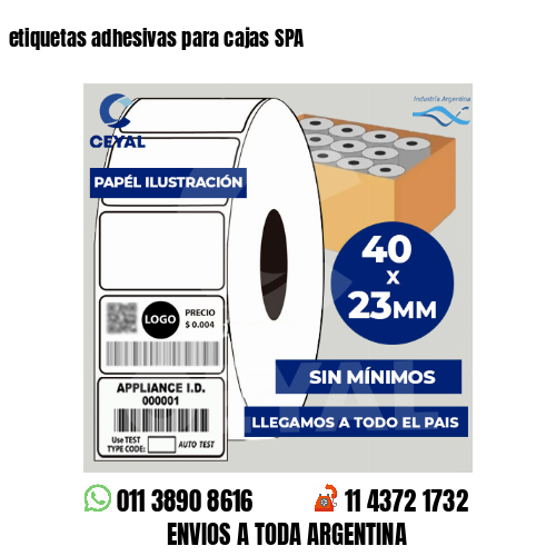 etiquetas adhesivas para cajas SPA