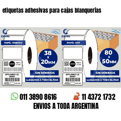 etiquetas adhesivas para cajas blanquerías