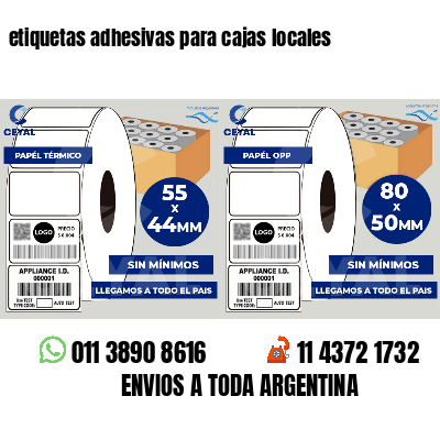 etiquetas adhesivas para cajas locales