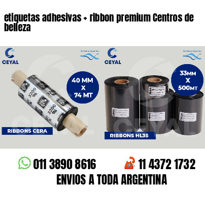 etiquetas adhesivas   ribbon premium Centros de belleza
