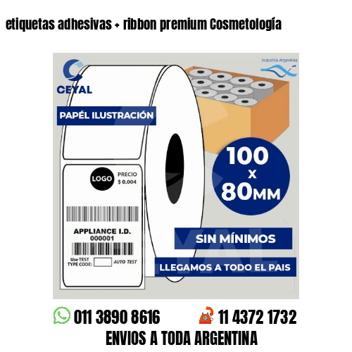 etiquetas adhesivas   ribbon premium Cosmetología