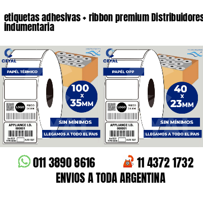 etiquetas adhesivas   ribbon premium Distribuidores de indumentaria