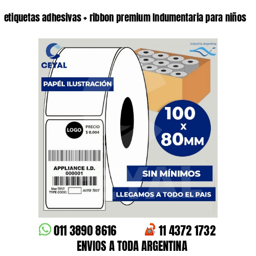 etiquetas adhesivas   ribbon premium Indumentaria para niños