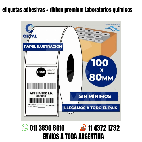 etiquetas adhesivas   ribbon premium Laboratorios químicos
