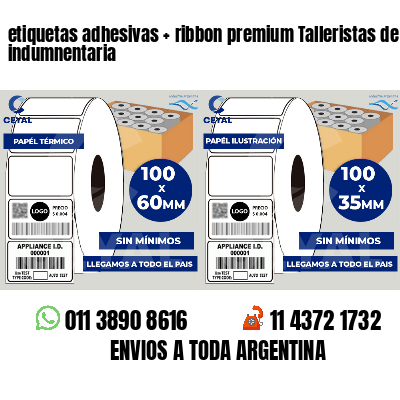 etiquetas adhesivas   ribbon premium Talleristas de indumnentaria