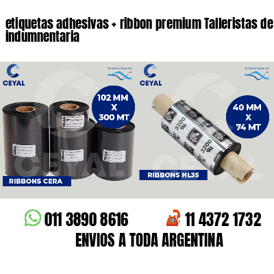 etiquetas adhesivas   ribbon premium Talleristas de indumnentaria