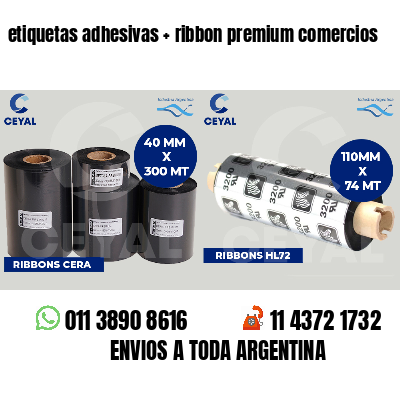 etiquetas adhesivas   ribbon premium comercios