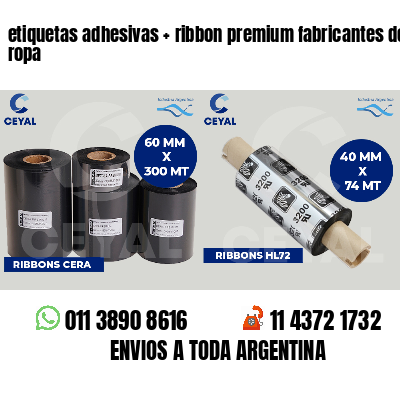 etiquetas adhesivas   ribbon premium fabricantes de ropa