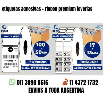 etiquetas adhesivas   ribbon premium joyerias