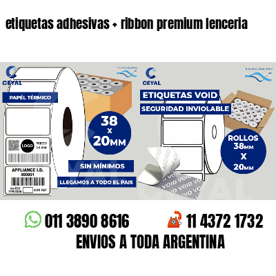 etiquetas adhesivas   ribbon premium lenceria