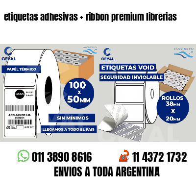 etiquetas adhesivas   ribbon premium librerias
