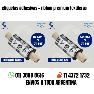 etiquetas adhesivas   ribbon premium textileras