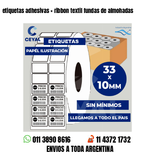 etiquetas adhesivas   ribbon textil fundas de almohadas
