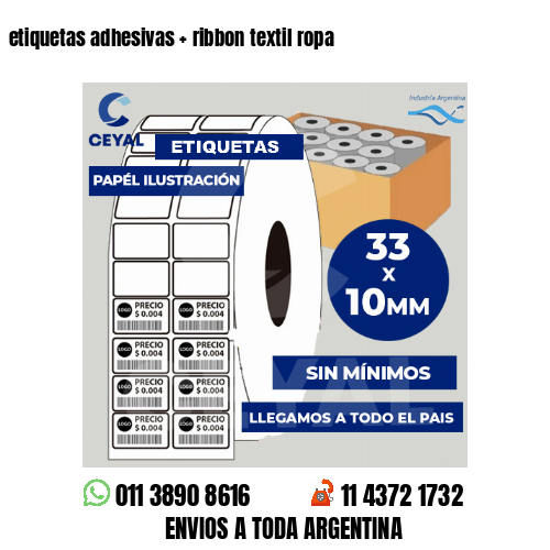 etiquetas adhesivas   ribbon textil ropa
