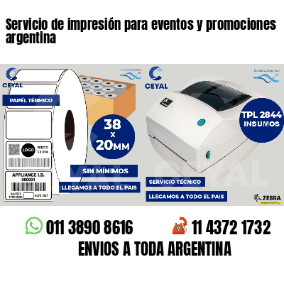 Servicio de impresión para eventos y promociones argentina