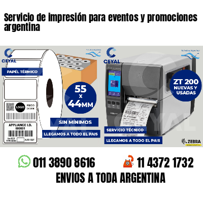 Servicio de impresión para eventos y promociones argentina