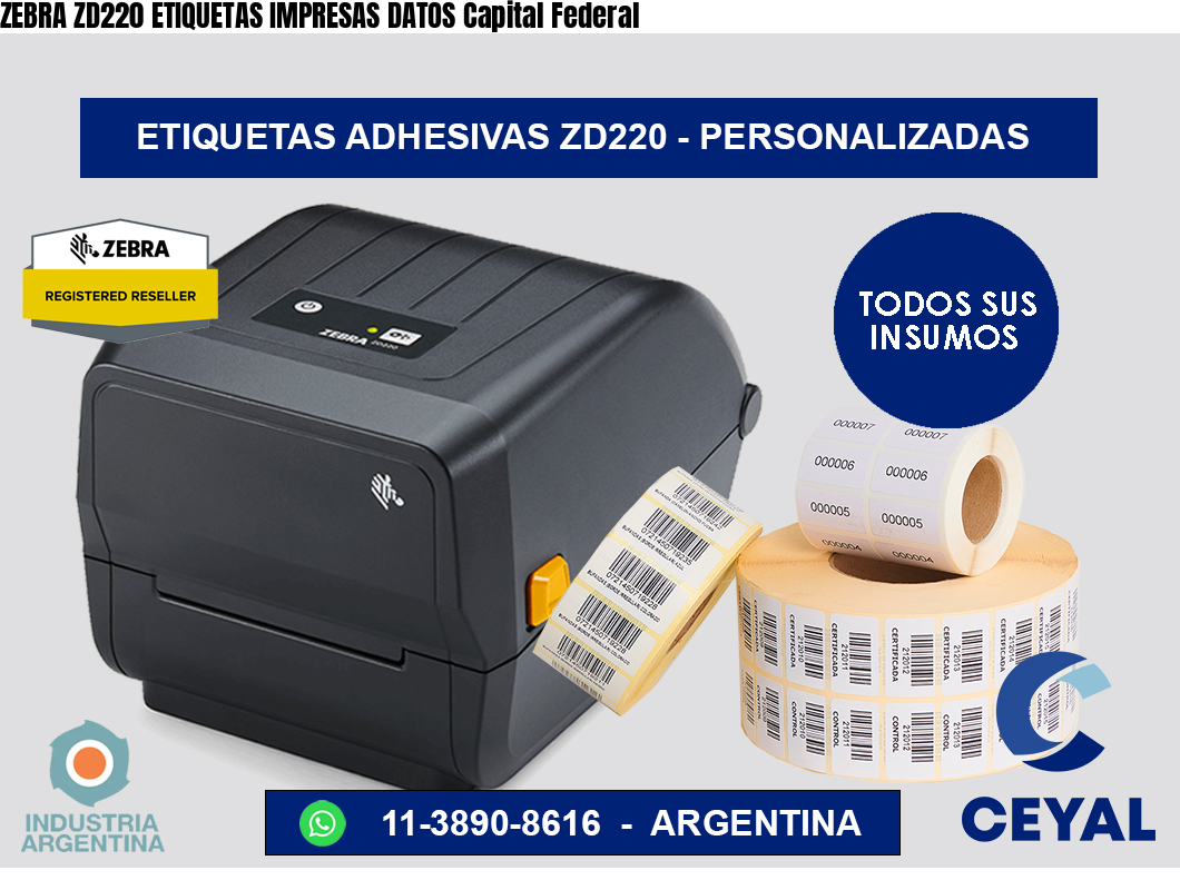 ZEBRA ZD220 ETIQUETAS IMPRESAS DATOS Capital Federal