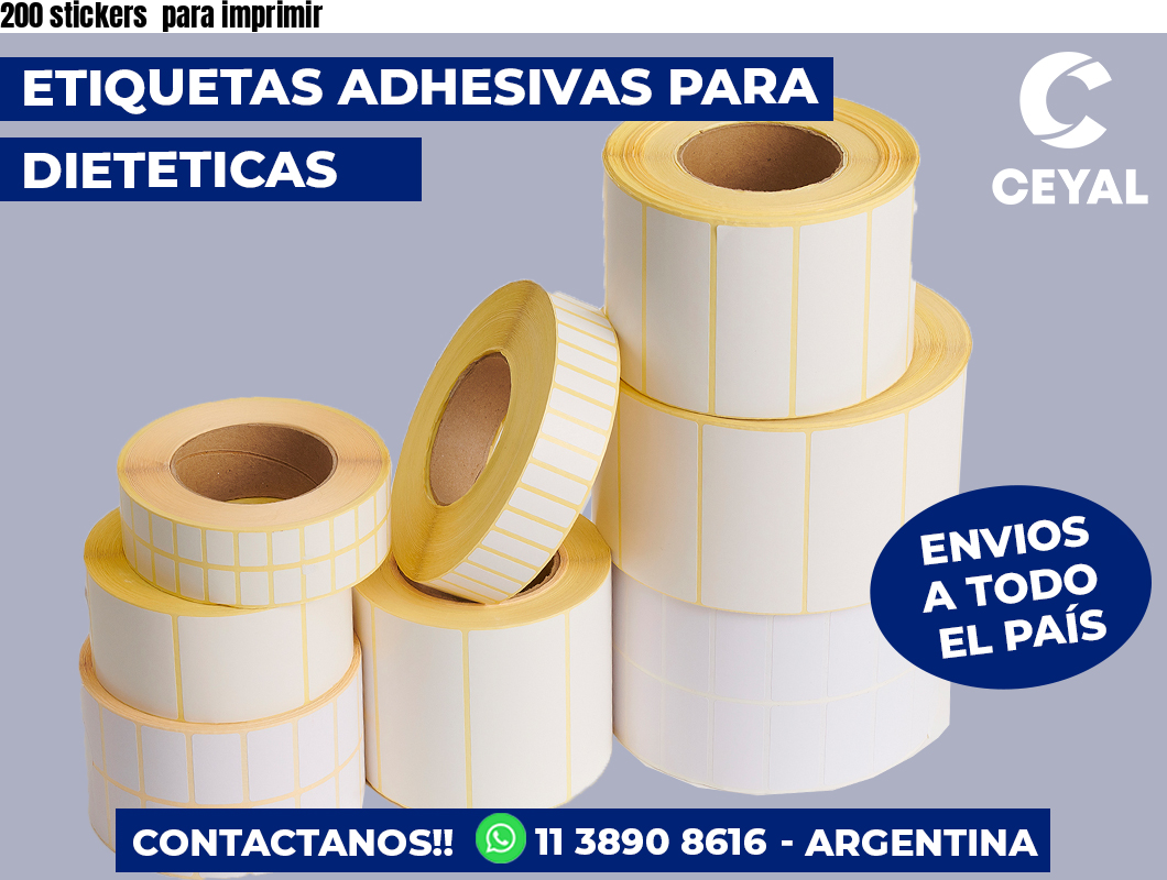 200 stickers  para imprimir